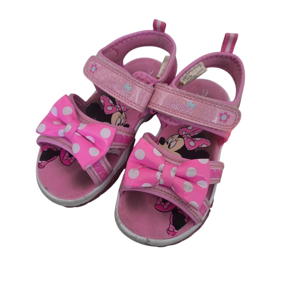 Minnie Mouse Disney themed pink light up sandals 9